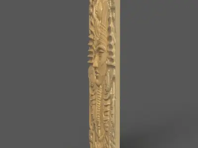 Elegant Egyptian Pharaoh 3D Wall Art - Keychain 3D print model