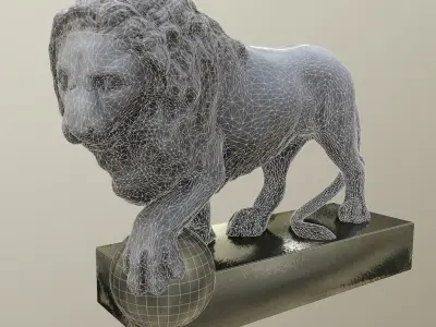 Lion sculpture  Extrier Free low-poly 3D model