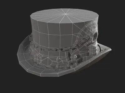 Human Hat Low-poly 3D model