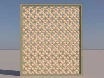 Wall Panel with Mirror 3D model