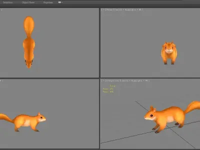 Cartoon squirrel Low-poly 3D model get