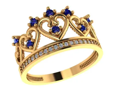 CROWN-RINGS- CHECK Description 3D print model