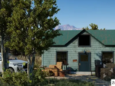 Location from FarCry5 but with cool Toyota Hilux Xtra Cab 2021 Low-poly 3D model