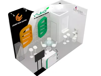 Booth Exhibition Design size 6x3 m 3D model