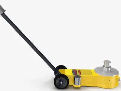 Floor Jack Yellow Low-poly 3D model