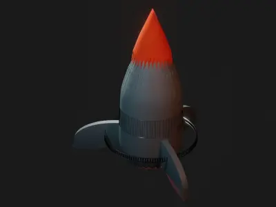 Rocket ship Low-poly 3D model