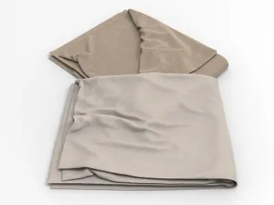 Shawl two folded towels 3D model