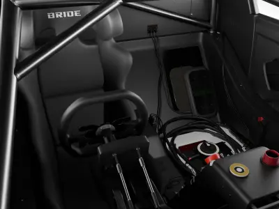 Generic Race Car Interior Based on GT3 and GT300 Low-poly 3D model