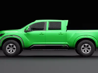 Nissan 4x4 Car Metallic Light Green Low-poly 3D model