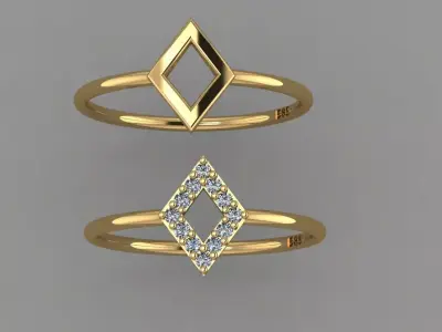  Square Ring STL 3D print model geometric ring 3D print model