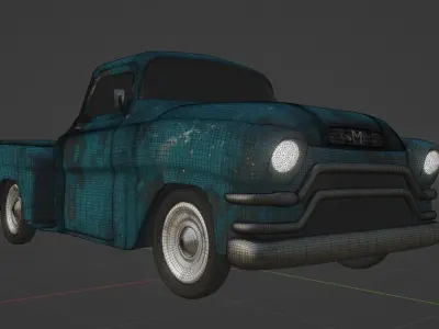 GMC Blue Chip 1955 old pickup truck 3D model