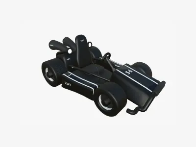 Cartoon Kart I09 Black - Vehicle Racing Design Low-poly 3D model