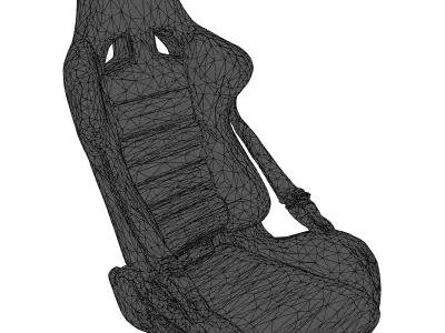 Realistic Racing Seat 3D Model Low-poly 3D model