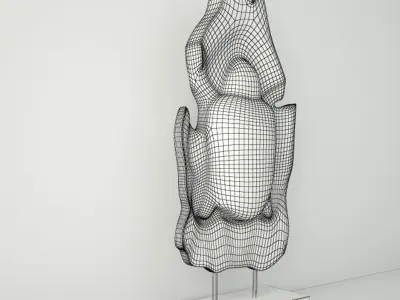 Albesia Wood Buddha Decoration 2 3D model