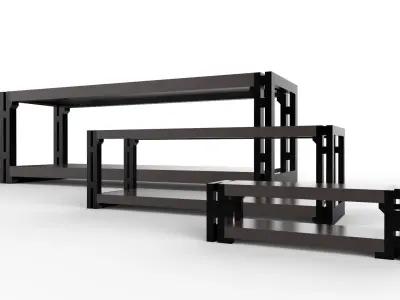 Living Room Rack 02 with 3 Different Sizes 3D print model