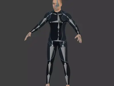 Surfer - Swimmer with 4 Textures -- IK and FK Rig Low-poly 3D model