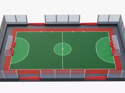 Outdoor Soccer Mini Cage Arena 3D model