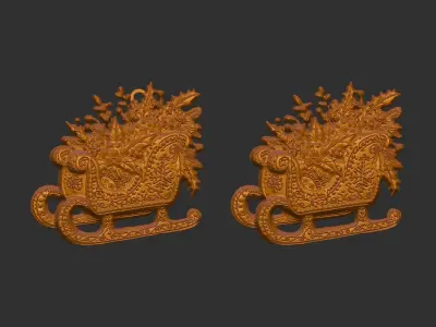 christmas sleigh decor  3D print model