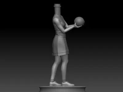 3D Printable Bowling Player Woman Bubble Head 3D print model