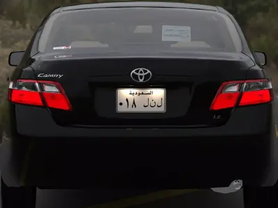 Toyota Camry 2007-2009 with engine VVT-I Low-poly 3D model