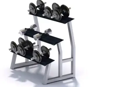 Weight Set With Stand 3D model