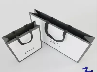 Gucci Shopping Bag - Luxury 3D Packaging Model Low-poly 3D model