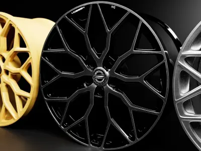 Vossen Hybrid forged HF2 car ring Low-poly 3D model