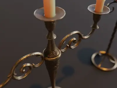 Candlestick collection set of candlesticks Low-poly 3D model