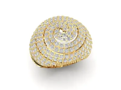 Luxury Dome Pave Diamond Cocktail Ring for Women 3D Model 1810 3D print model