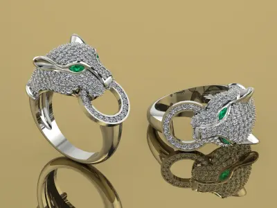 Panthere Ring Gold  3D print model