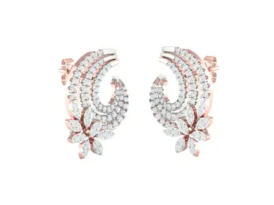 Women Earrings 3dm STL OBJ FBX Renders Details 3D print model shop