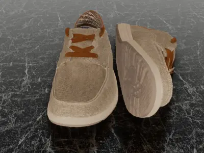 SKECHERS RELAXED FIT 3D SHOES - MELSON - PLANON - BROWN Low-poly 3D model