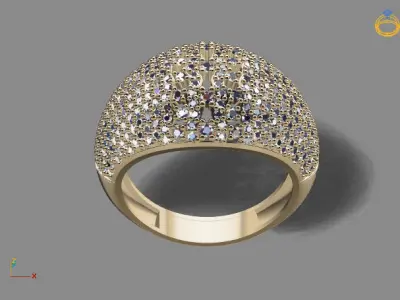 STL 3DM Print Ready Women Diamond Ring Lightweight Printable  3D print model 172