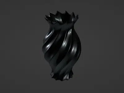 Vase porcelain black 4 3D model