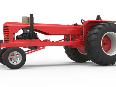 Vintage Small block Pulling tractor Scale 1 to 25 3D print model