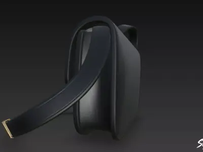 Black Flap Crossbody Bag Low-poly 3D model