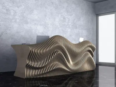 Parametric Wavy Wooden Furniture 24-  CNC files for cutting 3D model