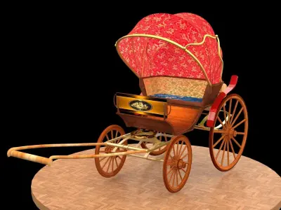 Chinese rickshaw  3D model