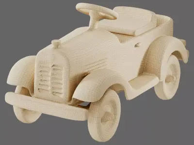 Retro Kids Toy Car 3D model