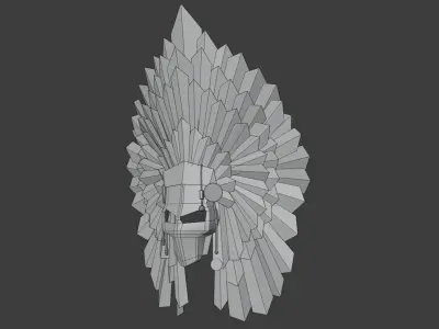 Ethnic mask Low-poly 3D model