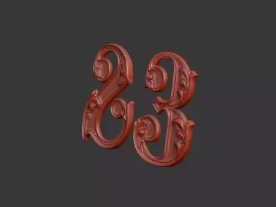 number 23 design detail soft organic soft  3D print model