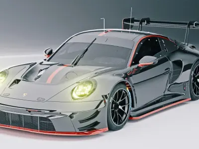 porsche 911 992 gt3 r Low-poly 3D model
