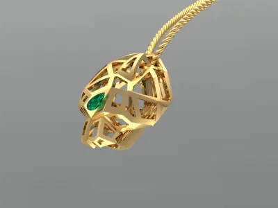 Panther pendant 3D print model 3D print model