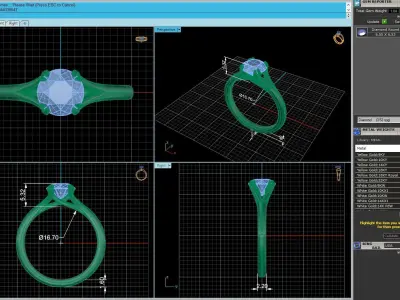 Solitaire Diamaond Women Fashion Ring R16 3D print model