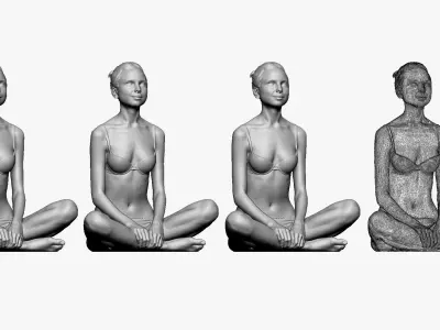 001241 woman in bikini seat yoga pose 3dp 3D print model
