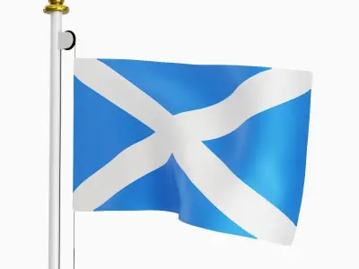Flag of the Scotland Low-poly 3D model