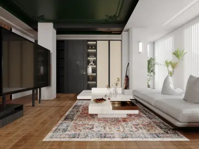 luxury living room dining room interior scenes  35 3D model