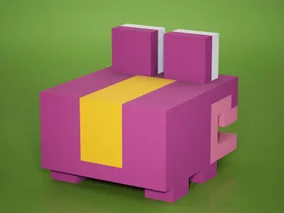 Voxel - Desert Frog Low-poly 3D model