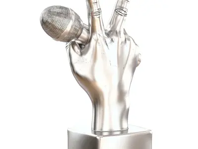 Figurine hand with microphone 3D model