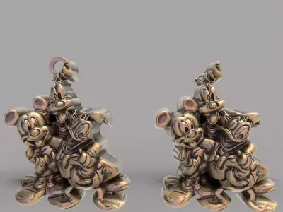 micky with friends  3D print model